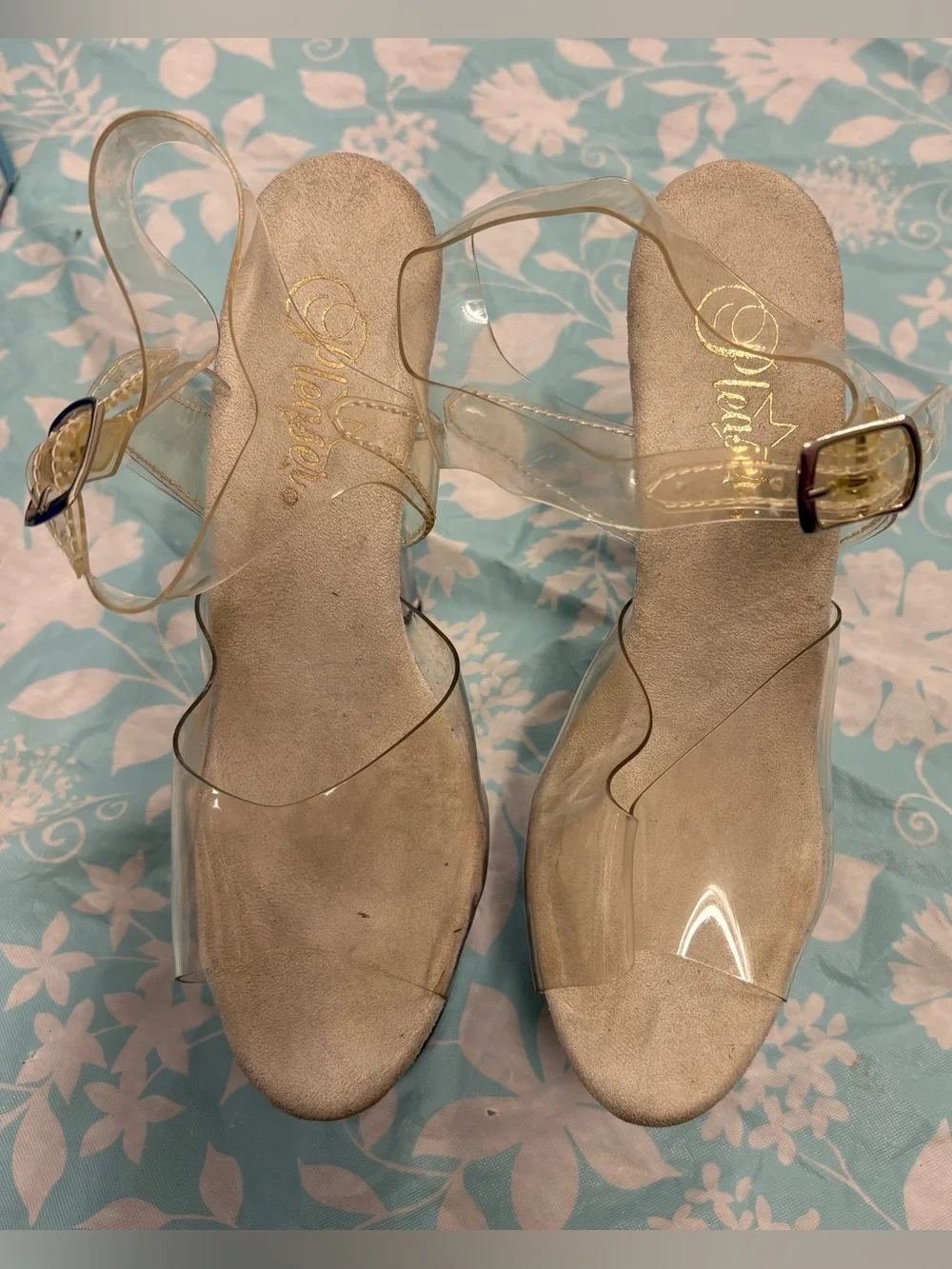 Pleaser clear platforms Size 8